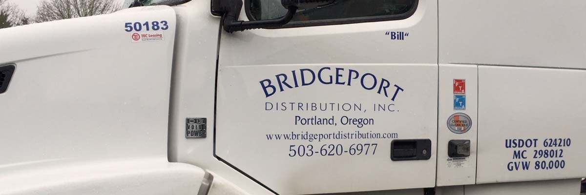 Bridgeport truck door with logo
