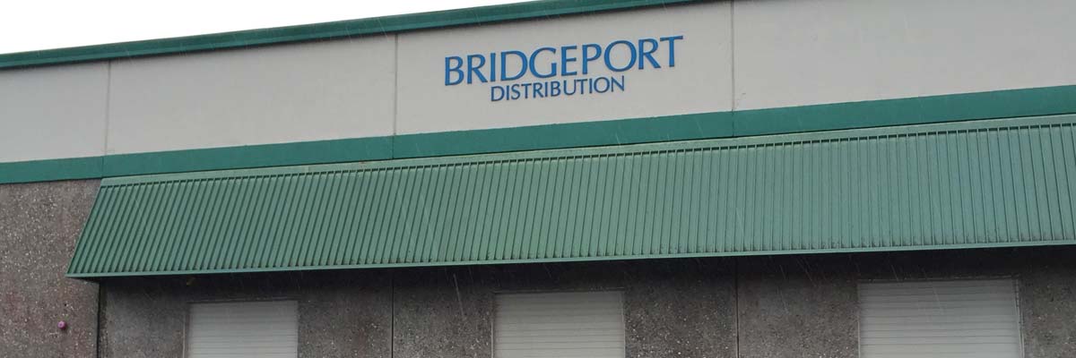 Bridgeport Warehouse loading bays with sign